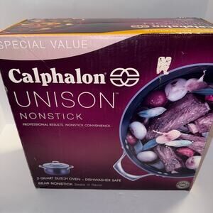 Calphalon Unison Sear Nonstick 5Qt Covered Dutch Oven Stock Pot & Lid 8785 4.75L